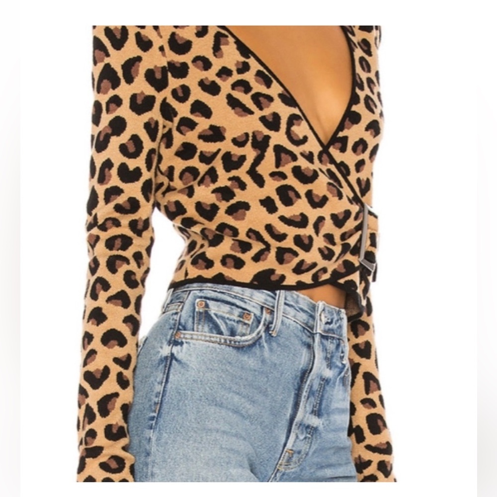 B3 Leopard Print Wrap Top USA xs
